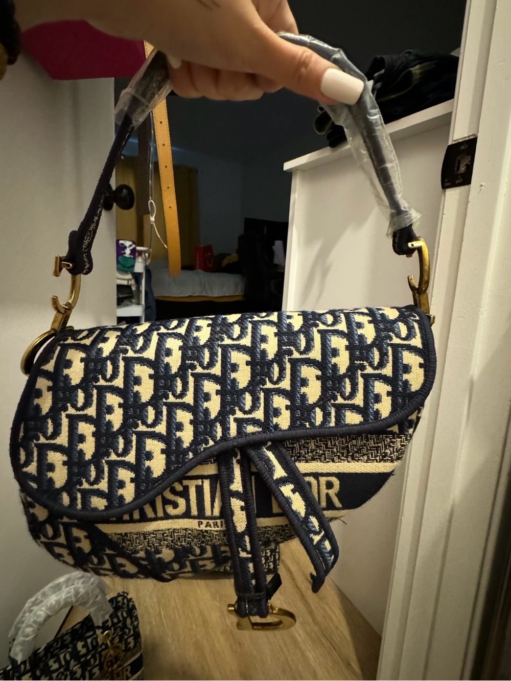 Inspired Navy & Cream Saddle Bag